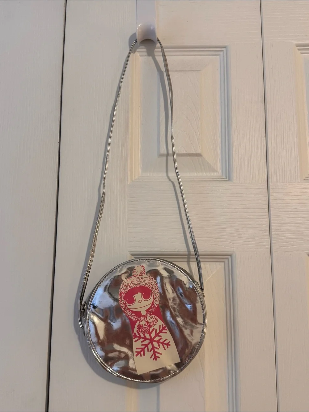 Little Marc Jacobs Silver Round Crossbody with Pink Graphic